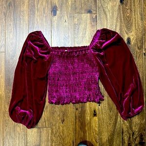 Anthropologie Velvet Top Size M